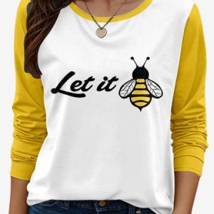 Women's Long Sleeve Tee T-shirt Spring/Fall Animal Jersey Crew Neck Daily Going Out Casual Top, JustFashionNow T-Shirts, color:Yellow|size:XXL,