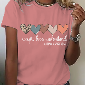 Accept Love Understand Autism Acceptance Shirt Autism Awareness Mom Shirt Cotton T-Shirt, T-shirts, Lilicloth.com