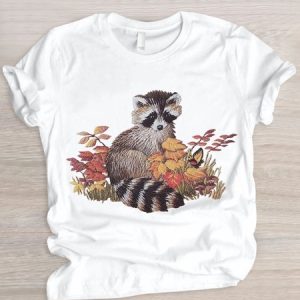 Casual Animal Cotton Crew Neck T-Shirt, T-shirts, Lilicloth.com