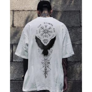 Valkyrie Vintage Spell Raven Totem T-Shirt, TOPS, WAYRATES