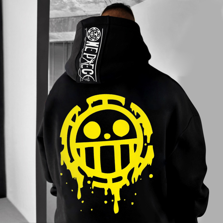 Oversize "anime Print" Print Hoodie, Hoodies&Sweatshirts, WAYRATES