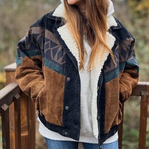 Oversized Vintage Aztec Unisex Bomber Jacket, Jackets&Coats, WAYRATES