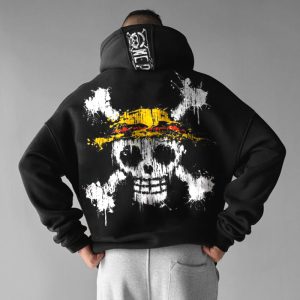 Street Anime One Piece Straw Hat Pirate Crew Print Hoodie, Hoodies&Sweatshirts, WAYRATES