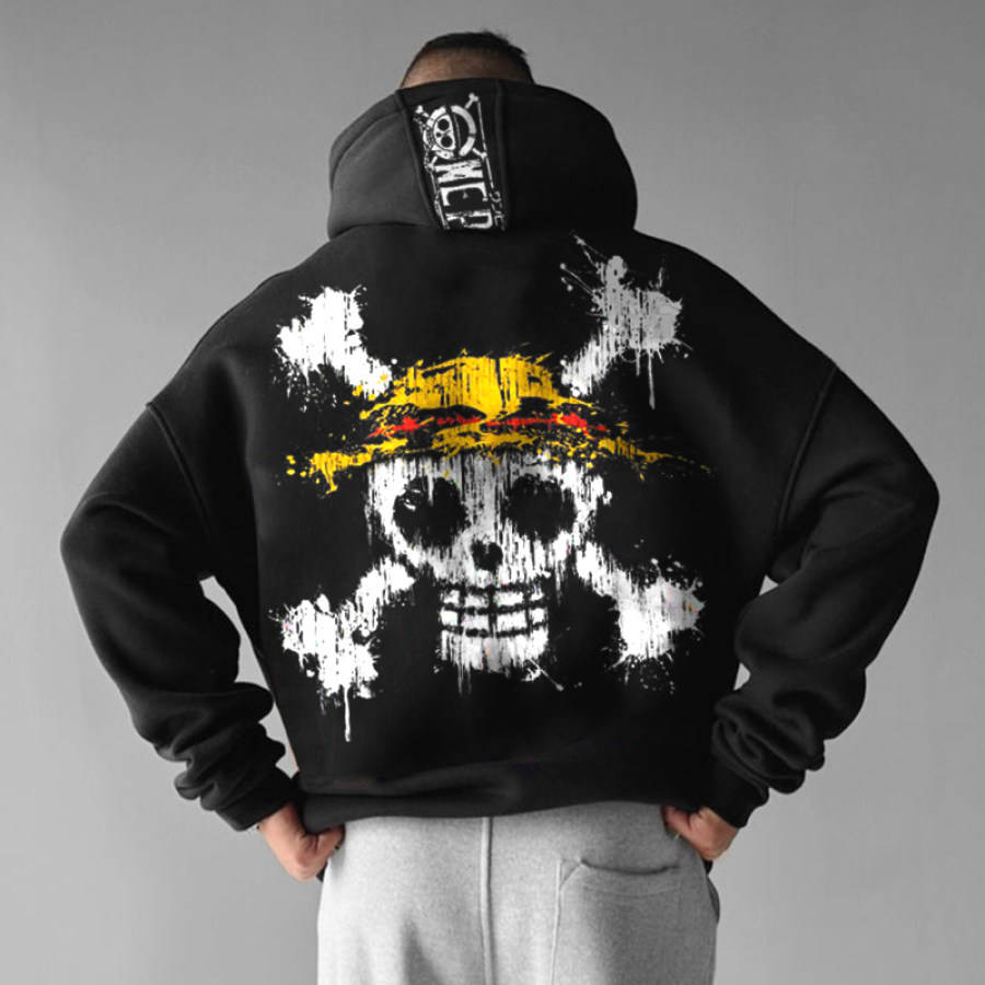 Street Anime One Piece Straw Hat Pirate Crew Print Hoodie, Hoodies&Sweatshirts, WAYRATES