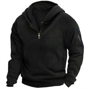 Men's Outdoor Bottoming Polar Fleece Hooded Sweatshirt Jacket, Hoodies&Sweatshirts, WAYRATES