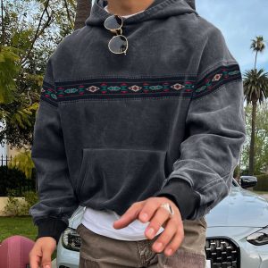 Unisex Vintage Aztec Hoodie, Hoodies&Sweatshirts, WAYRATES