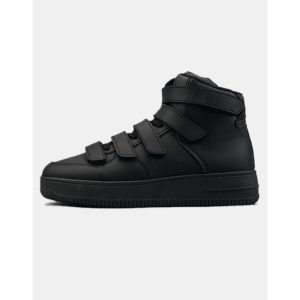 Pure Black Velcro High-top Shoes, FOOTWEAR, WAYRATES
