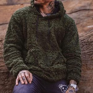Fleece Thermal Hooded Sweatshirt, Hoodies&Sweatshirts, WAYRATES