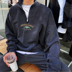 Mente Carlo Vintage Half Zip Sweatshirt, Hoodies&Sweatshirts, WAYRATES