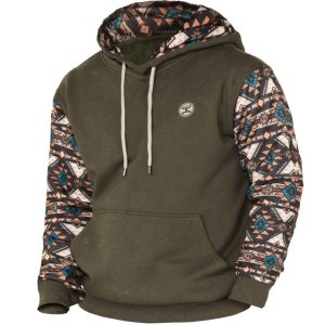 Men's Outdoor Western Print Hoodie, Hoodies&Sweatshirts, WAYRATES