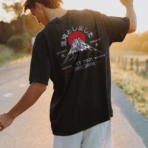 Men's Vintage Tokyo Print Casual T-Shirt, TOPS, WAYRATES