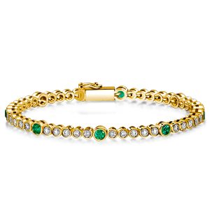 bracelets - Italo Bezel Set Emerald Tennis Bracelets For Wedding, Italo jewelry - Online Catalog