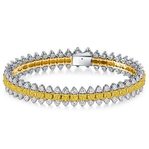 bracelets - Italo Princess Cut Yellow Topaz Bracelets For Wedding, Italo jewelry - Online Catalog