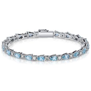bracelets - Italo Aquamarine Pear Shaped Bracelets For Wedding, Italo jewelry - Online Catalog