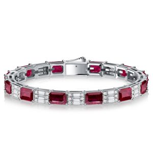 bracelets - Italo Emerald Cut Ruby Bracelets For Wedding Silver Bracelets, Italo jewelry - Online Catalog