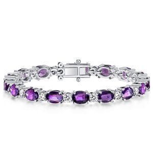 bracelets - Italo Round & Oval Cut Amethyst Bracelets For Wedding, Italo jewelry - Online Catalog