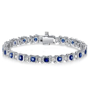 bracelets - Italo Curl Blue & White Sapphire Affordable Tennis Bracelet, Italo jewelry - Online Catalog