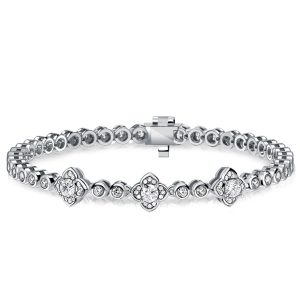 bracelets - Italo Floral Round Cut Bracelets For Wedding Silver Bracelet, Italo jewelry - Online Catalog