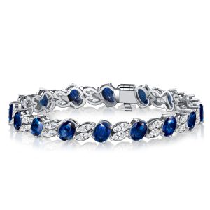 bracelets - Italo Blue Sapphire Oval & Marquise Cut Bracelets For Wedding, Italo jewelry - Online Catalog