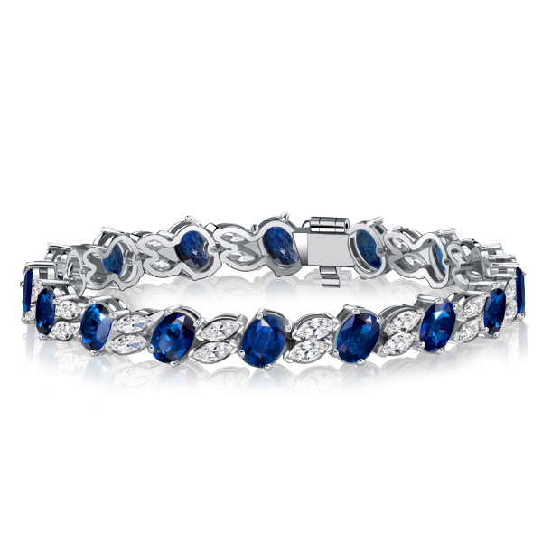 bracelets - Italo Blue Sapphire Oval & Marquise Cut Bracelets For Wedding, Italo jewelry - Online Catalog