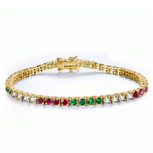 bracelets - Italo Golden Emerald Sapphrie Ruby Tennis Bracelet, Italo jewelry - Online Catalog