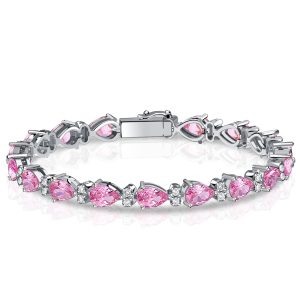bracelets - Italo Pear Shaped Pink Stone Tennis Bracelets For Women, Italo jewelry - Online Catalog