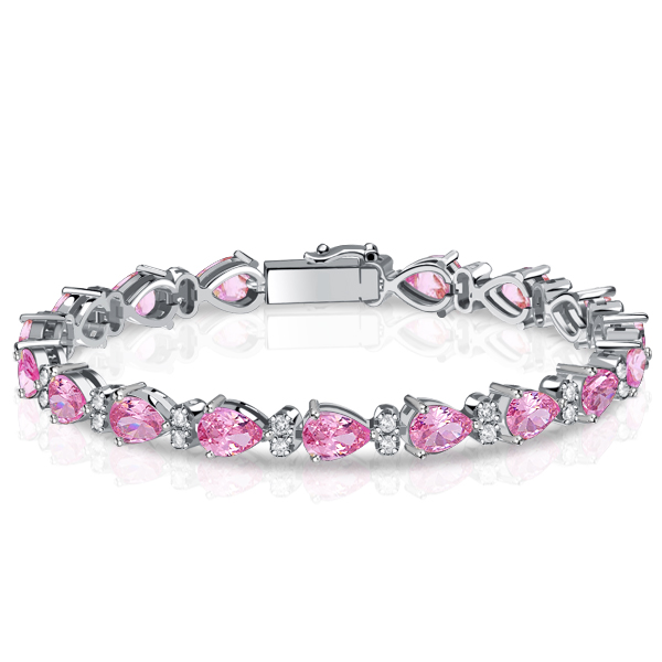 bracelets - Italo Pear Shaped Pink Stone Tennis Bracelets For Women, Italo jewelry - Online Catalog