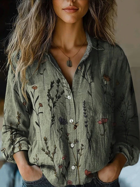 Vintage Floral Print Blouse, Blouses, Lilicloth.com - Image 5