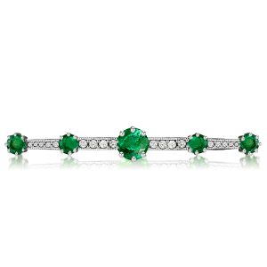 brooches - Vintage Emerald Green Round Cut Brooch For Women, Italo jewelry - Online Catalog