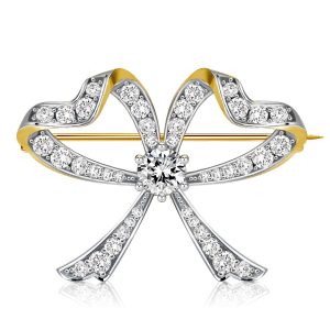 brooches - Vintage Round Cut Bow Brooch For Women, Italo jewelry - Online Catalog
