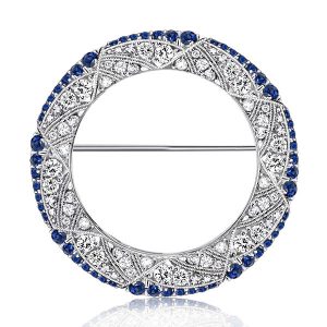 brooches - Art Deco Milgrain Circle Brooch For Women, Italo jewelry - Online Catalog