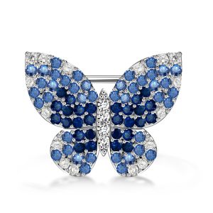 dancing butterfly - Italo Dancing Butterfly Blue Sapphire Pave Setting Sterling Silver Brooch, Italo jewelry - Online Catalog