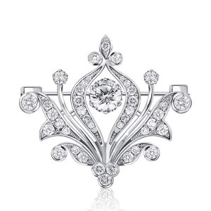 brooches - Italo Round Cut Antique & Vintage Brooch In Sterling Silver, Italo jewelry - Online Catalog