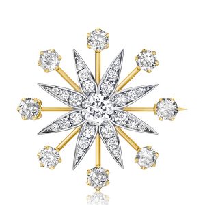 brooches - Round Cut Antique Star Brooch Two Tone Brooch Vintage Brooch, Italo jewelry - Online Catalog