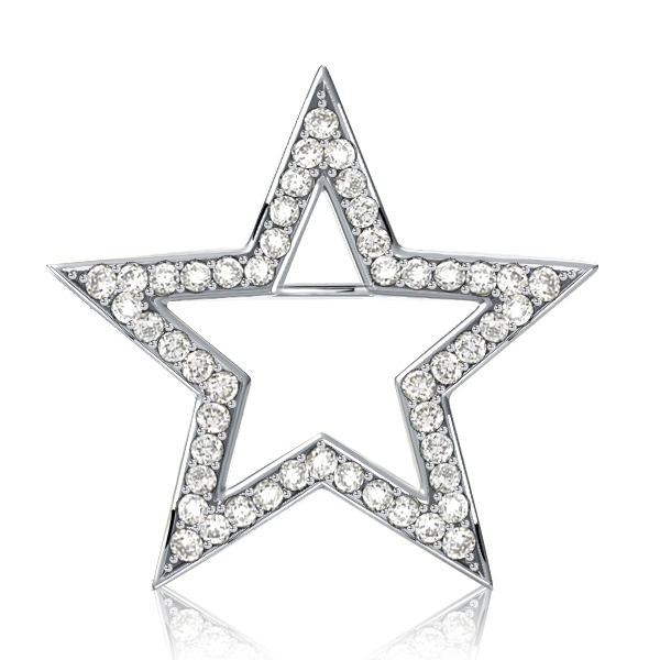 brooches - Italo White Sapphire Star Brooch For Women Sliver Brooch, Italo jewelry - Online Catalog