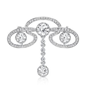brooches - Italo Round Cut Scroll Brooch In Sterling Silver Jewelry Brooch, Italo jewelry - Online Catalog