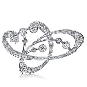 brooches - Italo White Sapphire Vintage Silver Brooch For Women, Italo jewelry - Online Catalog