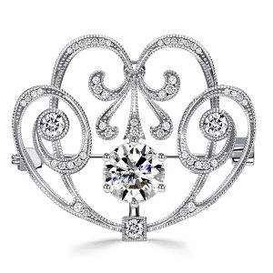 brooches - Italo Antique Round Cut Vintage Brooch In Sterling Silver, Italo jewelry - Online Catalog