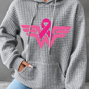 Breast Cancer Woman Simple Loose Hoodie, Hoodies&Sweatshirts, Lilicloth.com