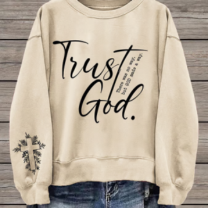 Women's Crew Neck Text Letters Printing Casual Spring/Fall Long Sleeve Sweatshirt, JustFashionNow Sweatshirts & Hoodies, color:Apricot|size:M,