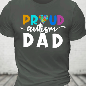 Proud Autism Dad Cotton T-Shirt, T-shirts, Lilicloth.com