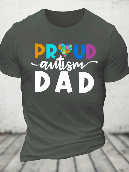 Proud Autism Dad Cotton T-Shirt, T-shirts, Lilicloth.com