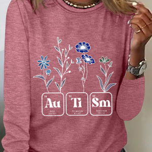 Autism Bundle Retro Wildflower Autism Bundle Casual Long Sleeve Shirt, Long sleeves, Lilicloth.com