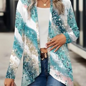 Women's Ombre Spring/Fall Cover-up Vintage Lightweight Cardigan, JustFashionNow Cardigans, color:As Picture|size:XXL,