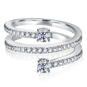 multi row band - Half Eternity Spiral Design Round Cut Wedding Band, Italo jewelry - Online Catalog