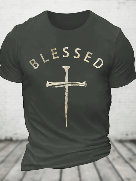 Blessed Cross Cotton T-Shirt, T-shirts, Lilicloth.com - Image 2