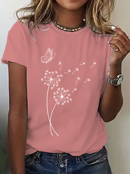 Dandelion Wild Flower Cotton T-Shirt, T-shirts, Lilicloth.com