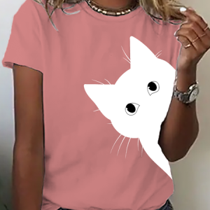 Black Cat Cotton T-Shirt, T-shirts, Lilicloth.com