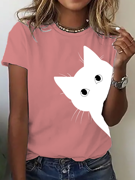 Black Cat Cotton T-Shirt, T-shirts, Lilicloth.com