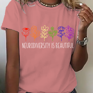 Autism Awareness Neurodiversity Cotton T-Shirt, T-shirts, Lilicloth.com